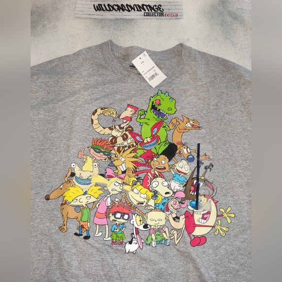 NICKELODEON 90'S Grey T-shirt RETRO size Large - Picture 3 of 7